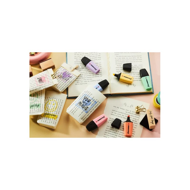STABILO BOSS MINI Pastel highlighters, wallet, 6 pieces